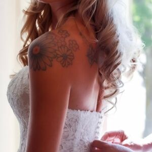 Lace Strapless Wedding Dress in White